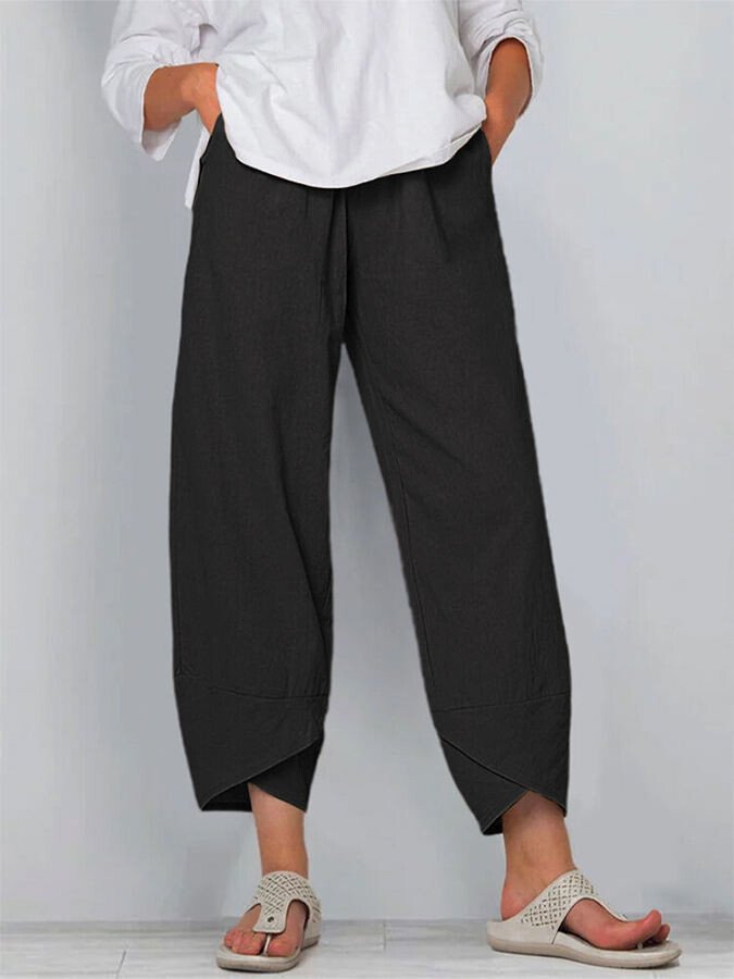 Elastic Waist Cotton Linen Loose Casual Pants