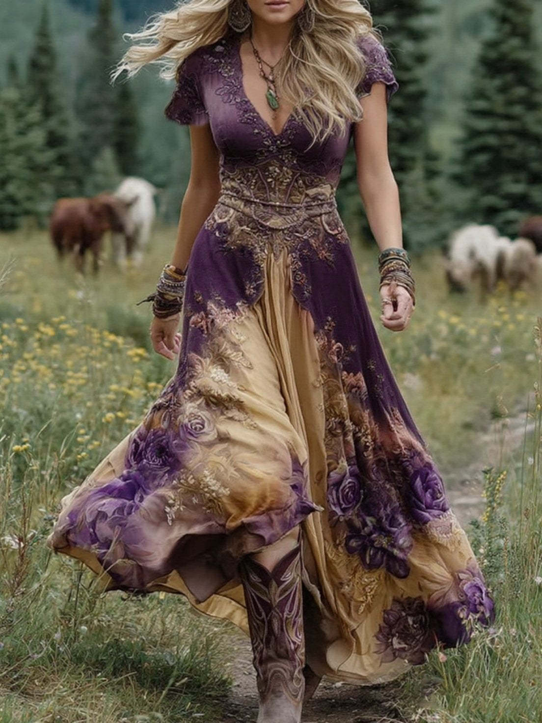 Denise™ Boho Floral Maxi Dress