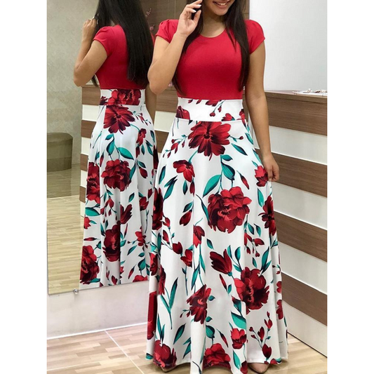 Giovella – Floral High-Waist Maxi Dress