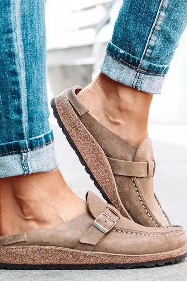Casual Comfy Leather Slip On Sandals