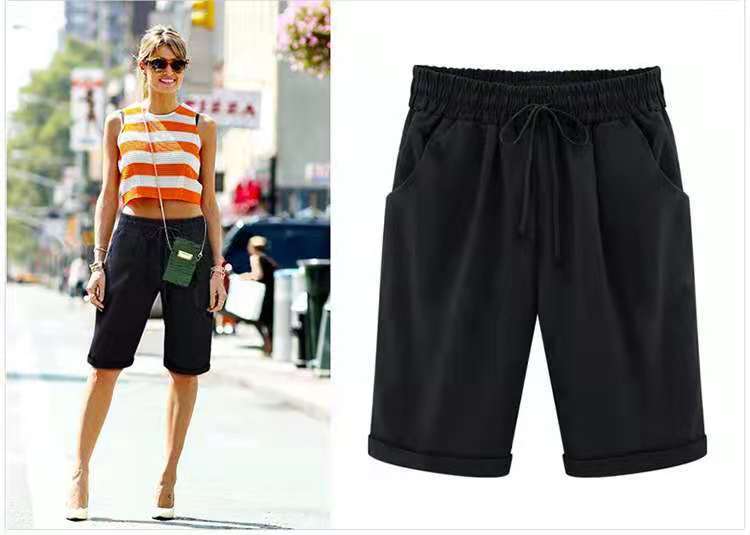 Summer Casual Solid Color Five-Part Pants For Women