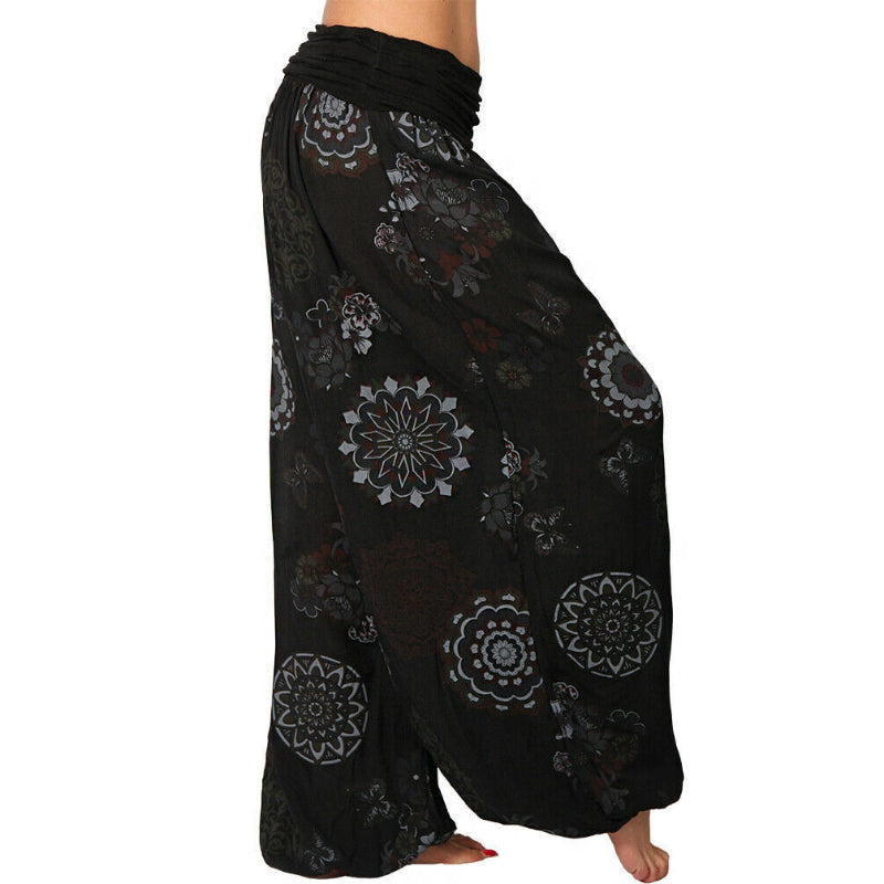 🔥[Clearance Sale]Featured Flowers Pattern Printed Harem Casual Pants