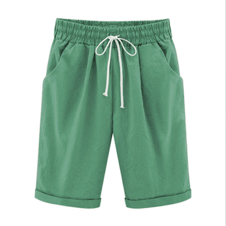 Summer Casual Solid Color Five-Part Pants For Women