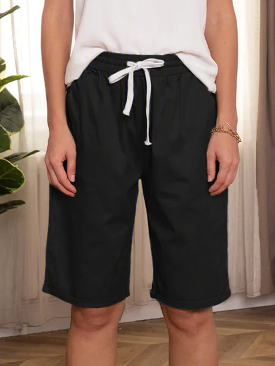 Summer Casual Solid Color Five-Part Pants For Women