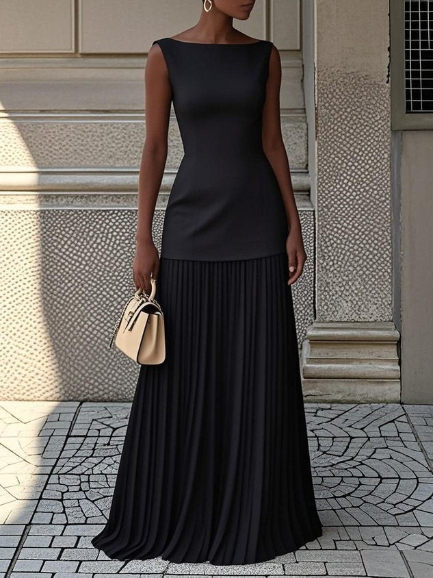 Klara™ | Sleeveless Pleated Maxi Dress
