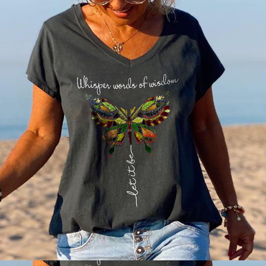 Featured Butterfly Whisper Words Of Wisdom Printed Graphic Tees