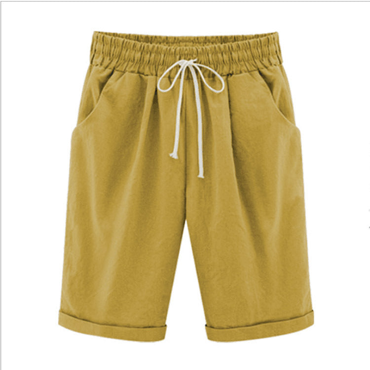 Summer Casual Solid Color Five-Part Pants For Women