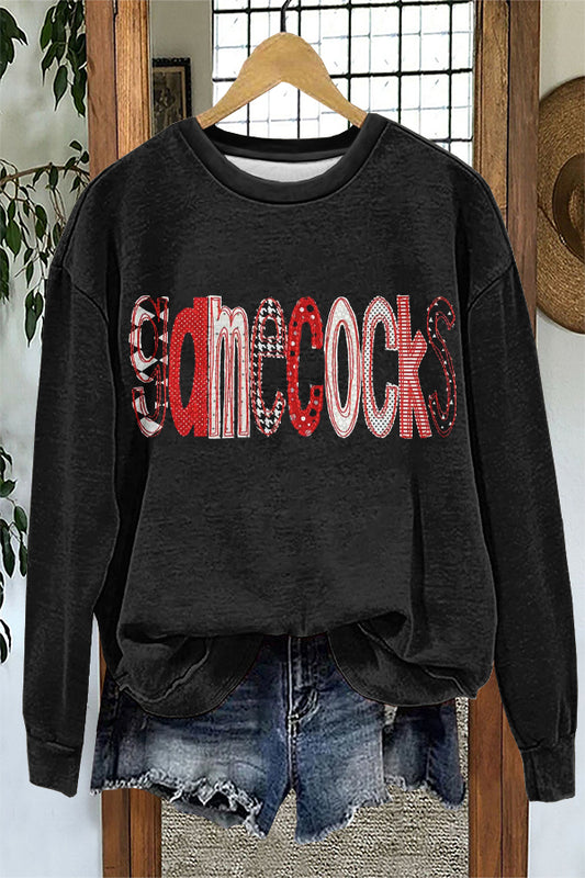 Unique Gameday Gamecocks Print Sweatshirt