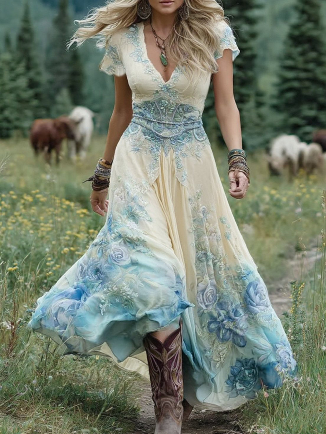 Denise™ Boho Floral Maxi Dress